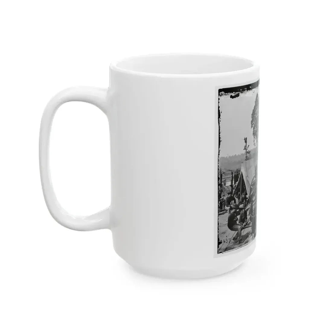 Atlanta, Ga. Federal Soldiers Relaxing By Guns Of Captured Fort (U.S. Civil War) White Coffee Mug - Go Mug Yourself