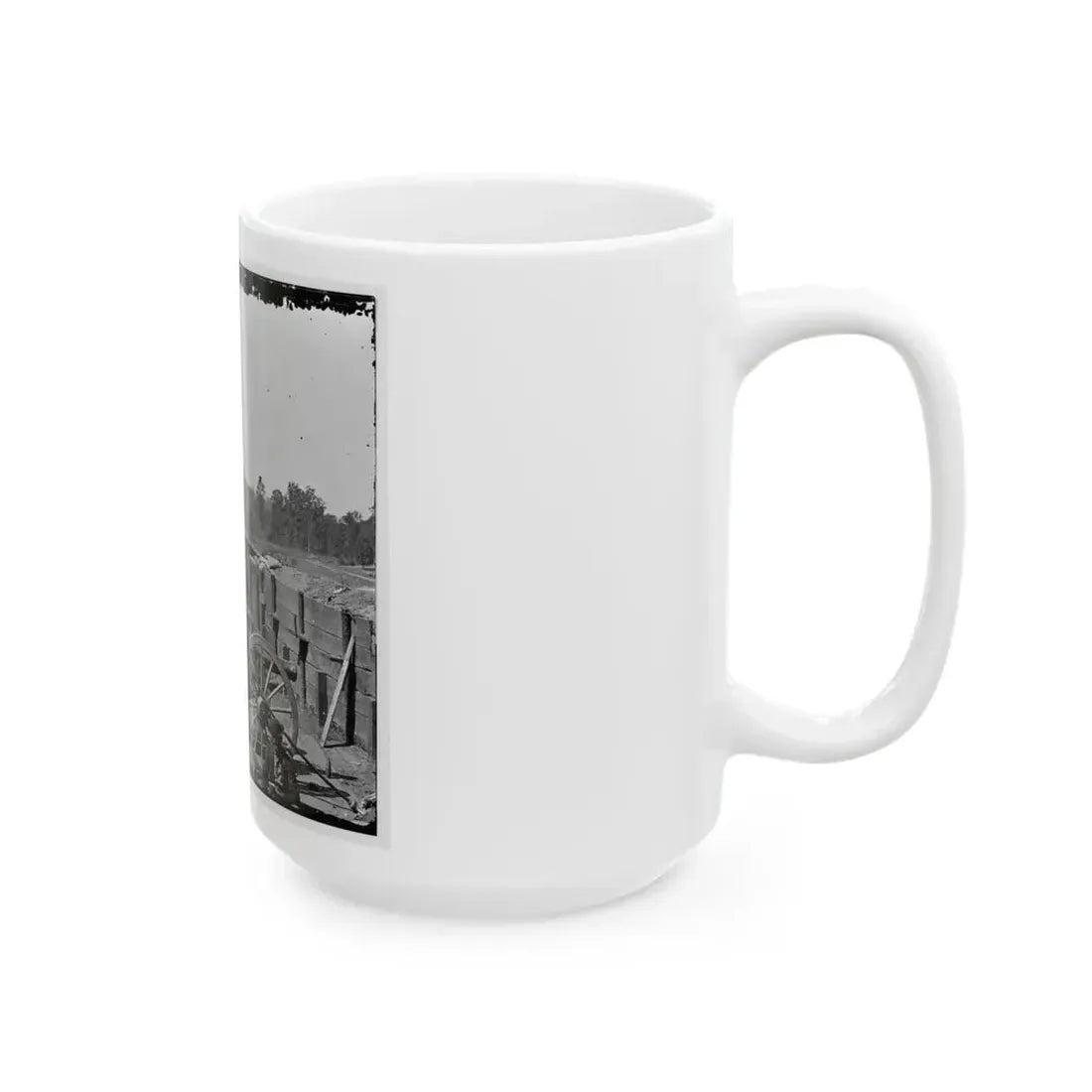 Atlanta, Ga. Federal Soldiers Relaxing By Guns Of Captured Fort (U.S. Civil War) White Coffee Mug - Go Mug Yourself