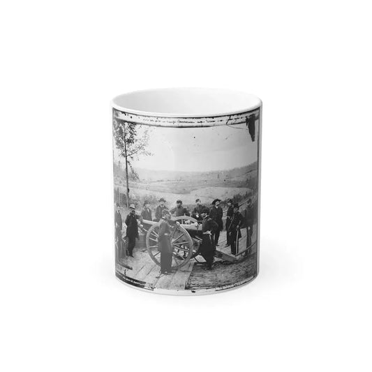 Atlanta, Ga. Gen. William T. Sherman, Leaning on Breach of Gun, and Staff at Federal Fort No. 7 (U.S. Civil War) Color Changing Coffee Mug 11oz Default Title - Go Mug Yourself