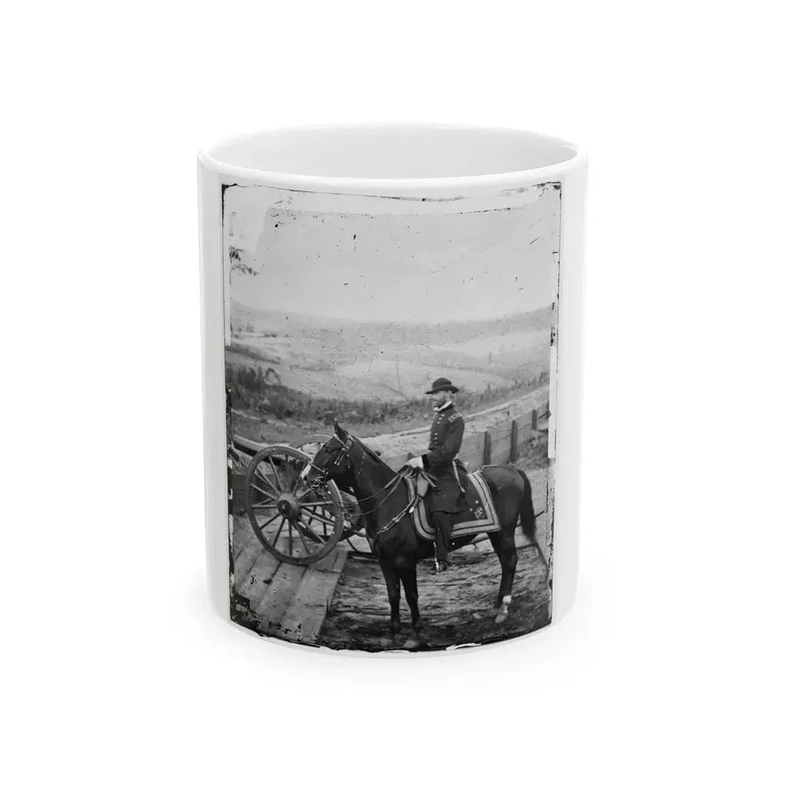 Atlanta, Ga. Gen. William T. Sherman On Horseback At Federal Fort No. 7(2) (U.S. Civil War) White Coffee Mug 11oz - Go Mug Yourself
