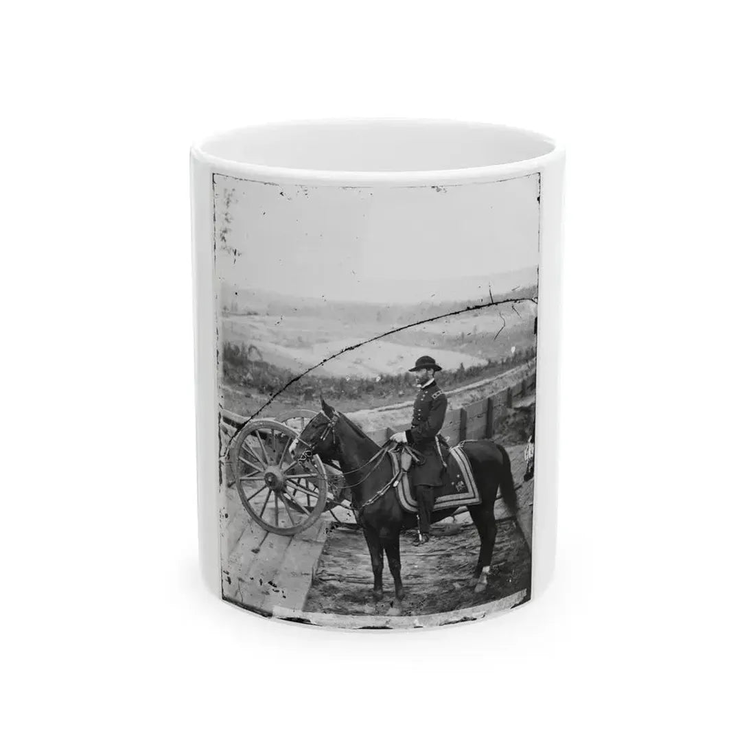 Atlanta, Ga. Gen. William T. Sherman On Horseback At Federal Fort No. 7 (U.S. Civil War) White Coffee Mug 11oz - Go Mug Yourself