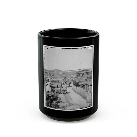 Atlanta, Ga. Railroad Depot; A Nearer View (U.S. Civil War) Black Coffee Mug 15oz - Go Mug Yourself