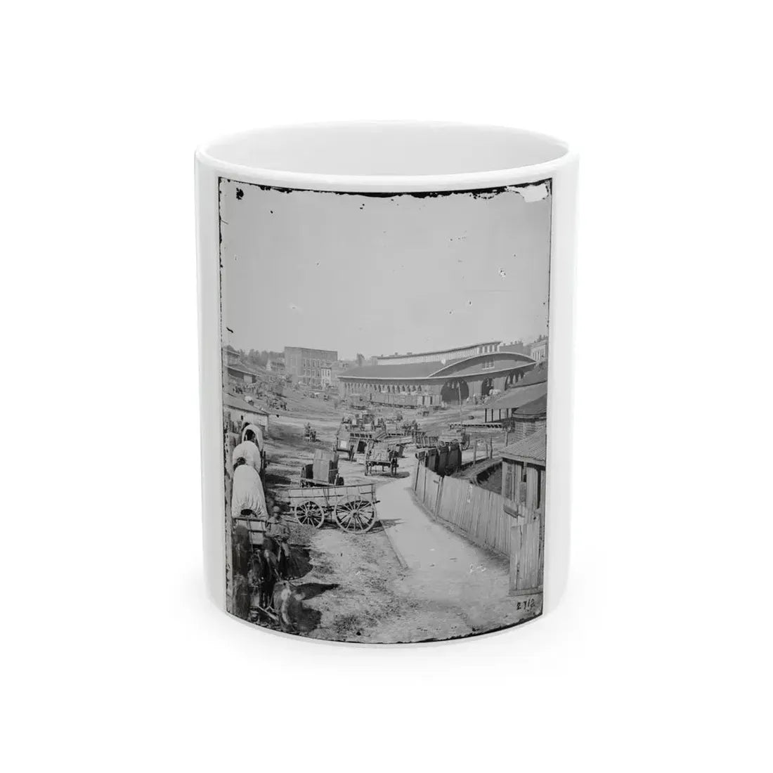Atlanta, Ga. Railroad Depot; A Nearer View (U.S. Civil War) White Coffee Mug 11oz - Go Mug Yourself
