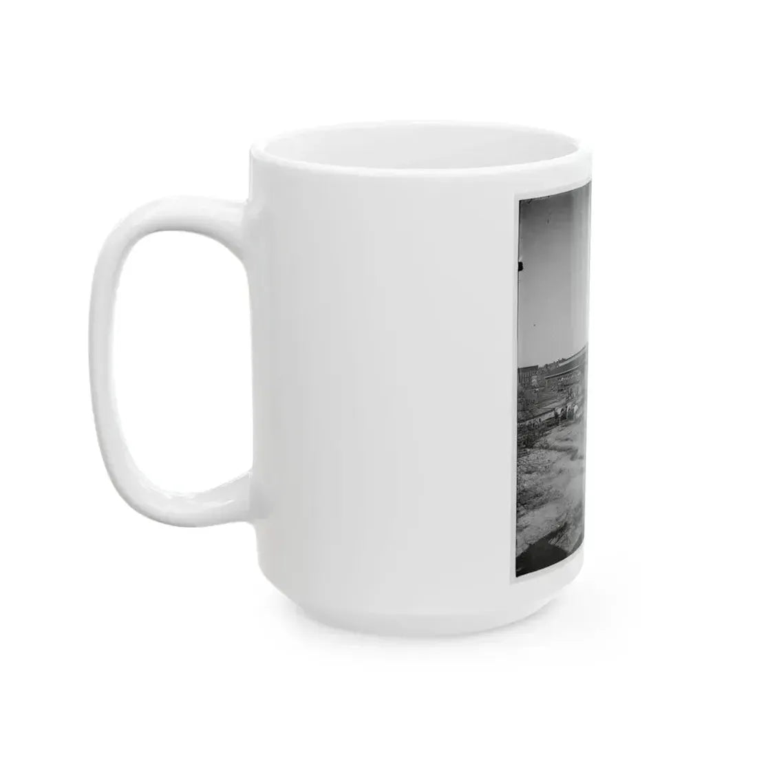 Atlanta, Ga. Railroad Depot And Yard; Trout House And Masonic Hall In Background (U.S. Civil War) White Coffee Mug - Go Mug Yourself