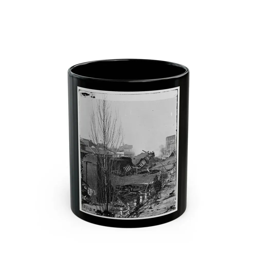 Atlanta, Ga. Ruins Of Depot, Blown Up On Sherman's Departure (U.S. Civil War) Black Coffee Mug 11oz - Go Mug Yourself