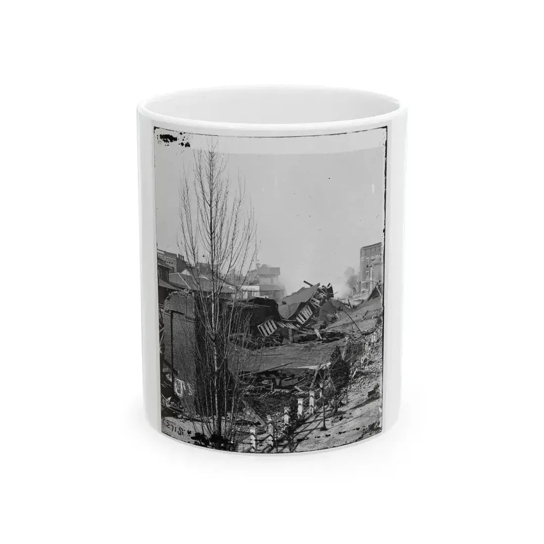 Atlanta, Ga. Ruins Of Depot, Blown Up On Sherman's Departure (U.S. Civil War) White Coffee Mug 11oz - Go Mug Yourself