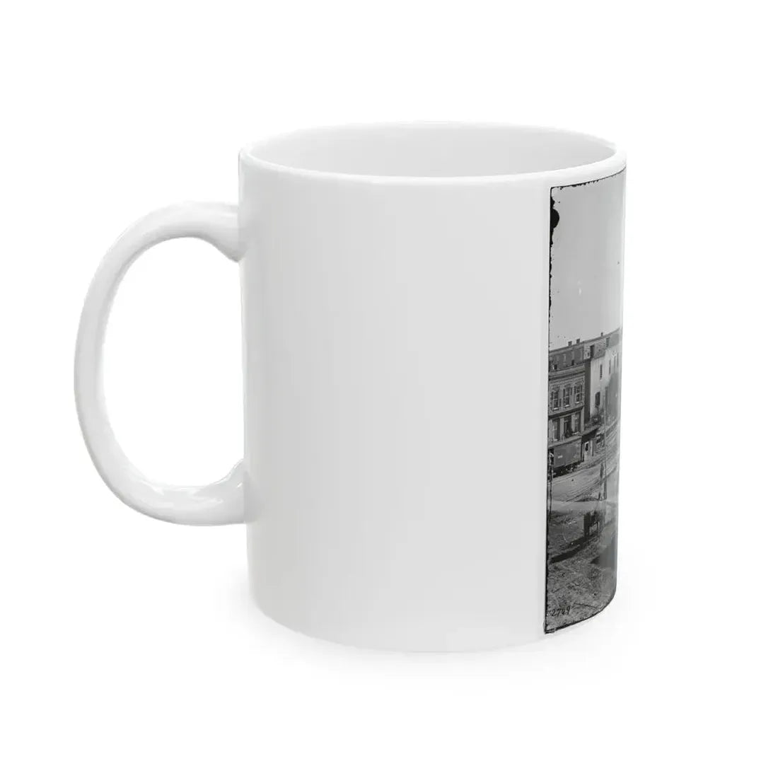 Atlanta, Ga. Soldiers On Boxcars At Railroad Depot (U.S. Civil War) White Coffee Mug - Go Mug Yourself