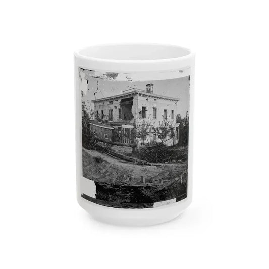 Atlanta, Ga. The Shell-Damaged Ponder House (U.S. Civil War) White Coffee Mug 15oz - Go Mug Yourself