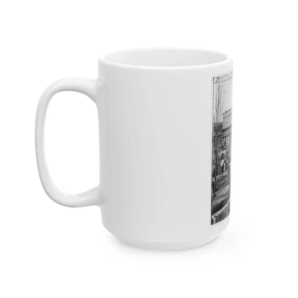 Atlanta, Ga. Trout House, Masonic Hall, And Federal Encampment On Decatur Street (U.S. Civil War) White Coffee Mug - Go Mug Yourself
