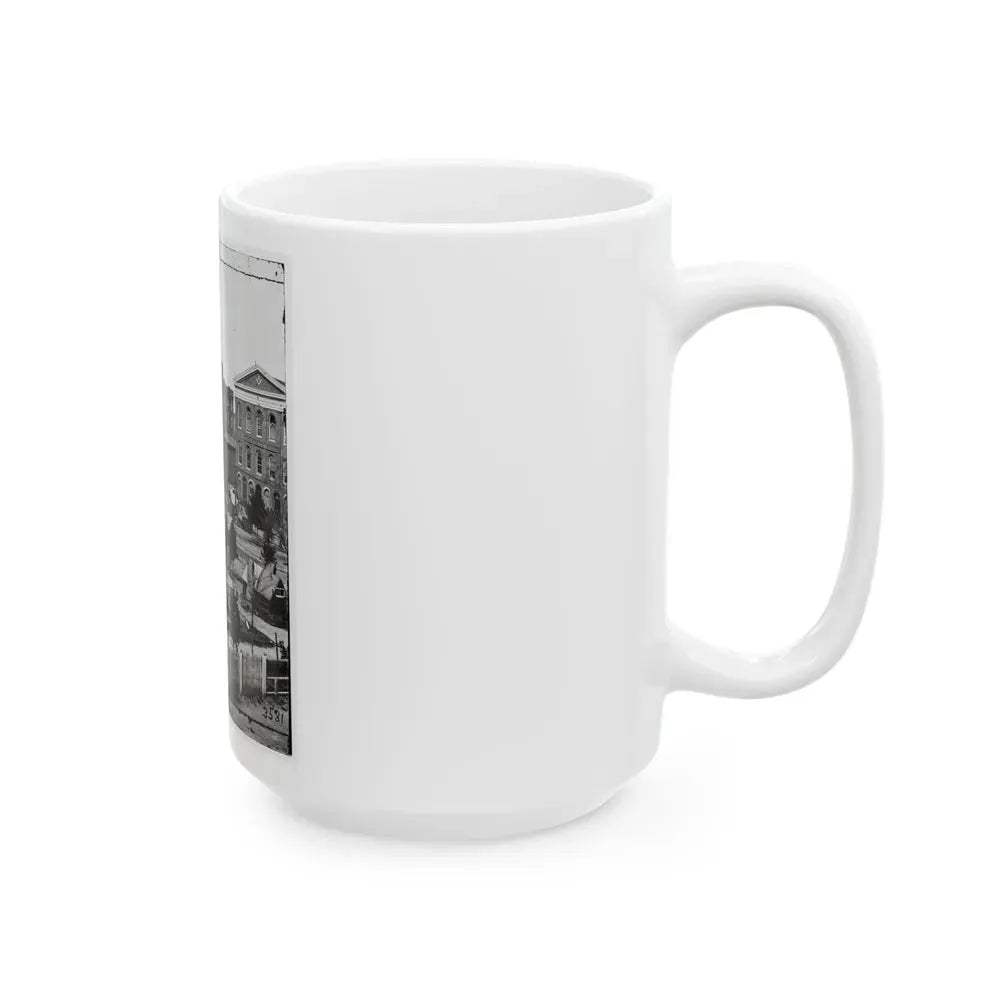 Atlanta, Ga. Trout House, Masonic Hall, And Federal Encampment On Decatur Street (U.S. Civil War) White Coffee Mug - Go Mug Yourself