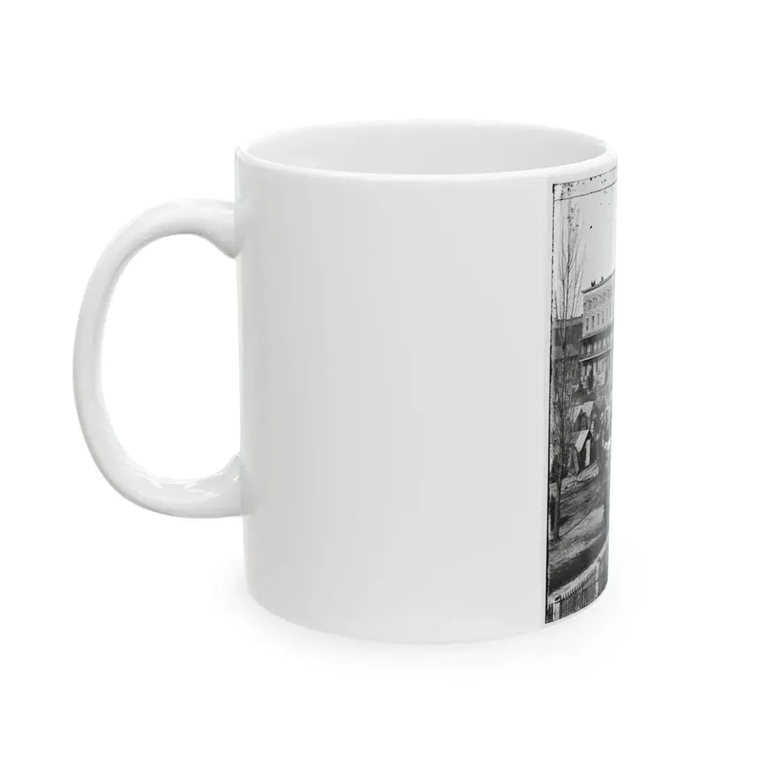 Atlanta, Ga. Trout House, Masonic Hall, And Federal Encampment On Decatur Street (U.S. Civil War) White Coffee Mug - Go Mug Yourself