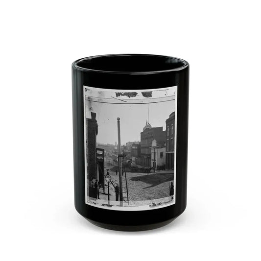 Atlanta, Ga. Wagon Train On Marietta Street (U.S. Civil War) Black Coffee Mug 15oz - Go Mug Yourself