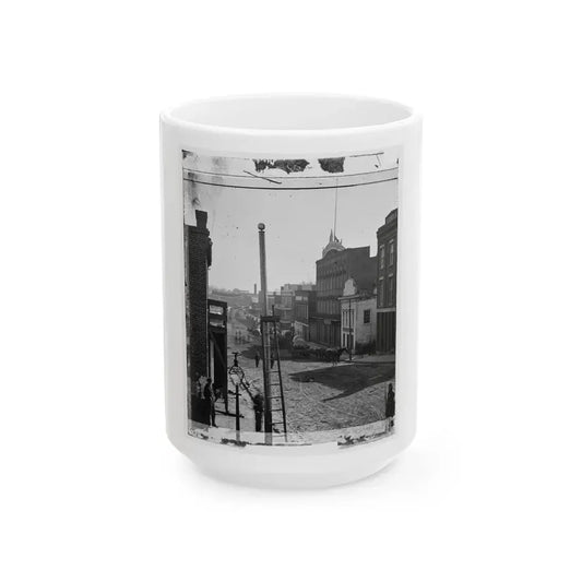 Atlanta, Ga. Wagon Train On Marietta Street (U.S. Civil War) White Coffee Mug 15oz - Go Mug Yourself