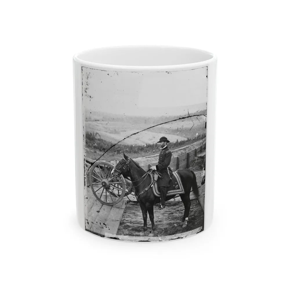 Atlanta, Ga. Gen. William T. Sherman On Horseback At Federal Fort No. 7 (U.S. Civil War) White Coffee Mug-11oz-Go Mug Yourself