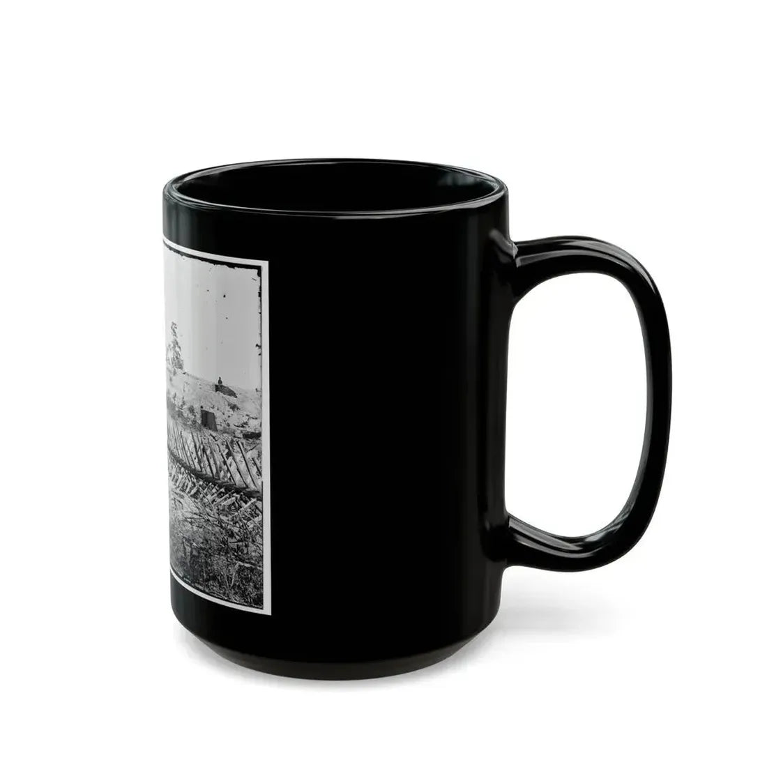 Atlanta, Georgia. Confederate Fortifications. (Shown Is Barnard's Wagon And Portable Darkroom) (U.S. Civil War) Black Coffee Mug - Go Mug Yourself