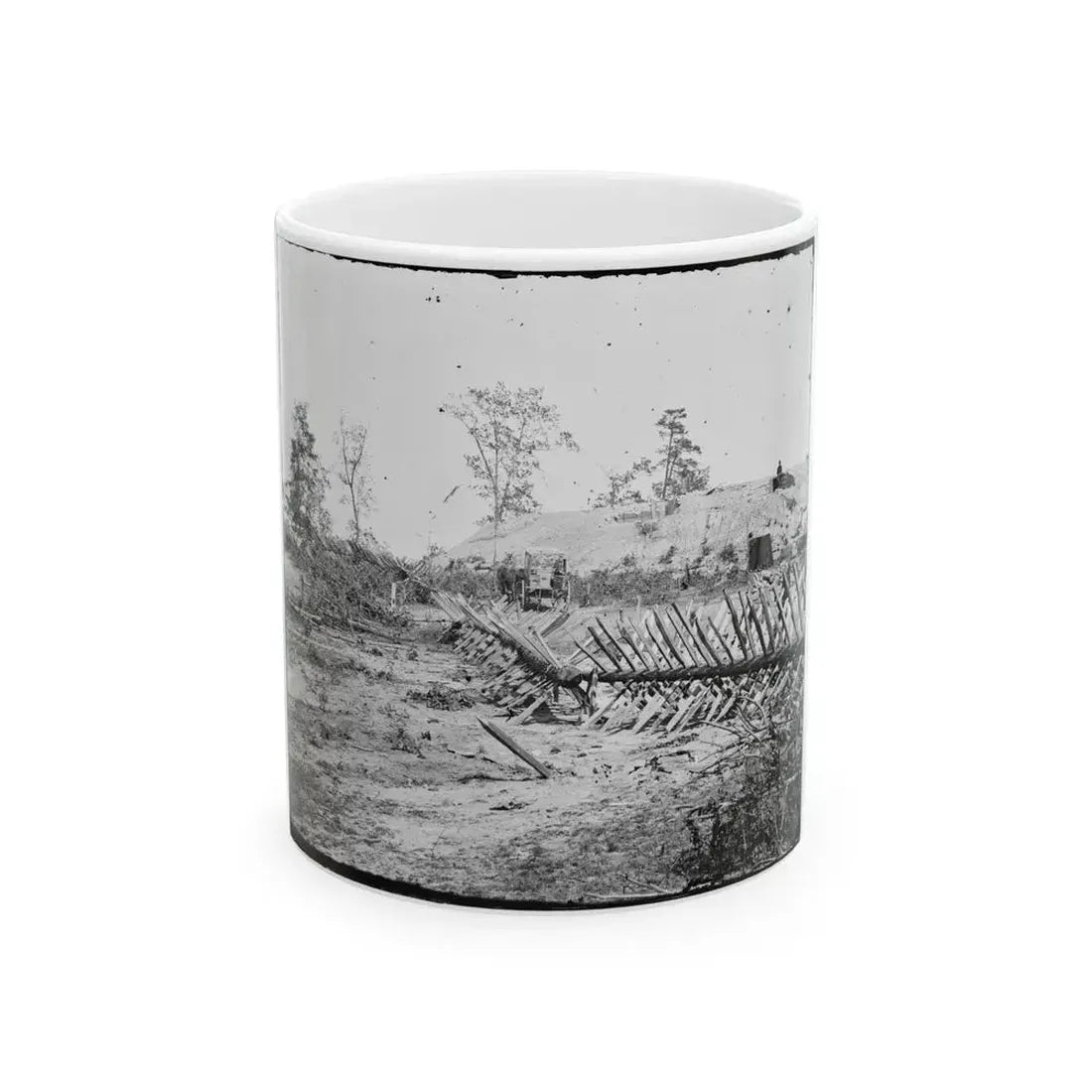 Atlanta, Georgia. Confederate Fortifications. (Shown Is Barnard's Wagon And Portable Darkroom) (U.S. Civil War) White Coffee Mug 11oz - Go Mug Yourself