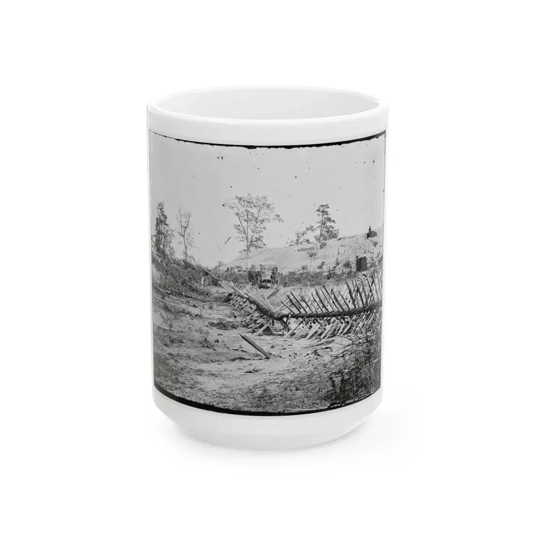 Atlanta, Georgia. Confederate Fortifications. (Shown Is Barnard's Wagon And Portable Darkroom) (U.S. Civil War) White Coffee Mug 15oz - Go Mug Yourself