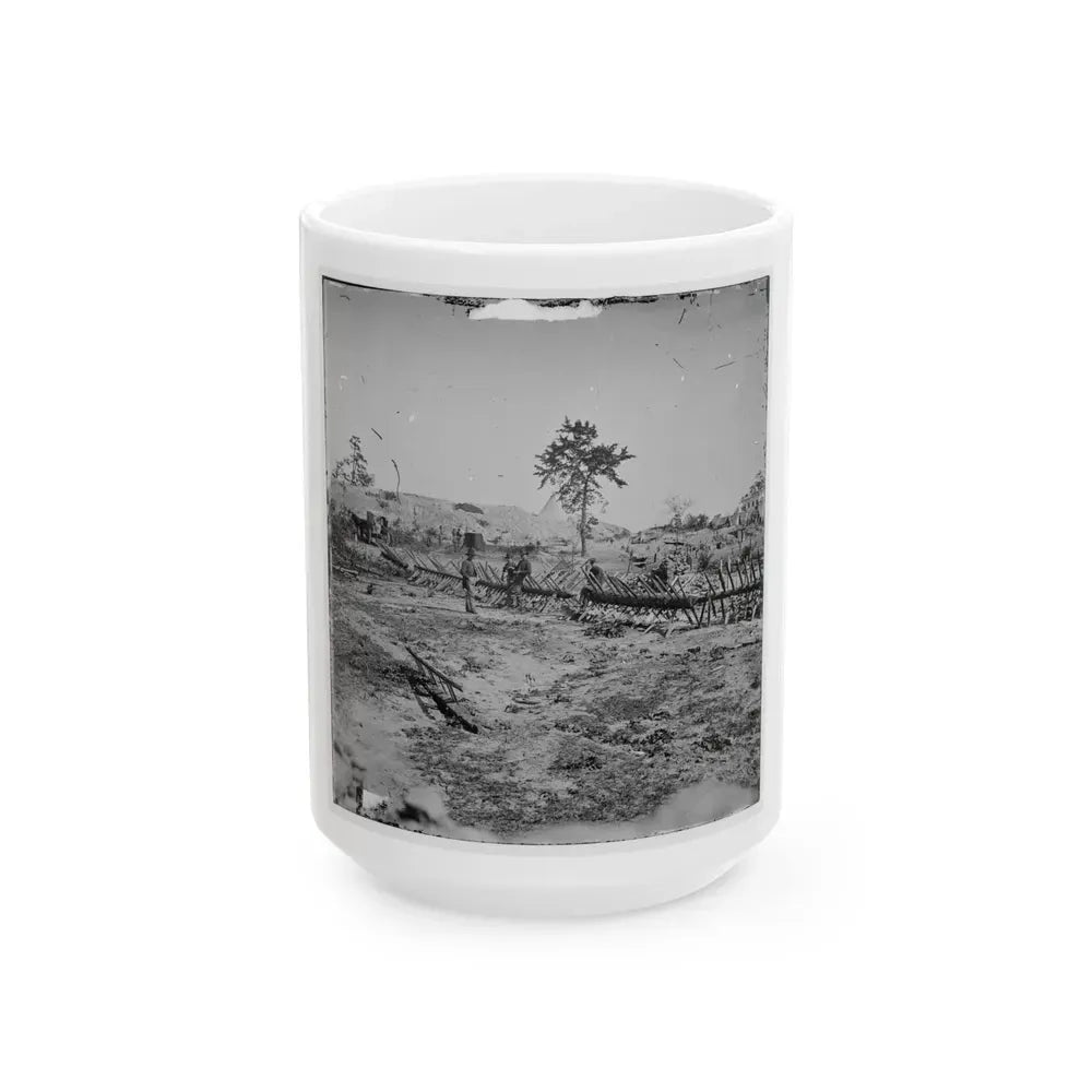 Atlanta, Georgia. Confederate Fortifications (Shown Is George N. Barnard, Photographer And His Dark Room) (U.S. Civil War) White Coffee Mug 15oz - Go Mug Yourself