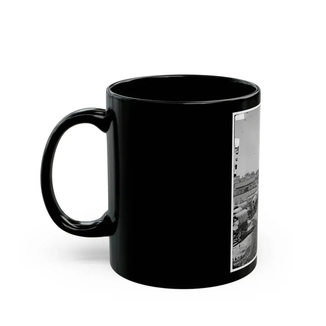 Atlanta, Georgia. Federal Army Wagons Railroad Depot (U.S. Civil War) Black Coffee Mug - Go Mug Yourself