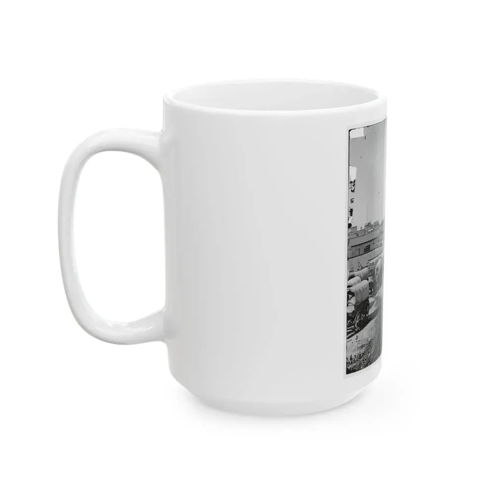 Atlanta, Georgia. Federal Army Wagons Railroad Depot (U.S. Civil War) White Coffee Mug - Go Mug Yourself