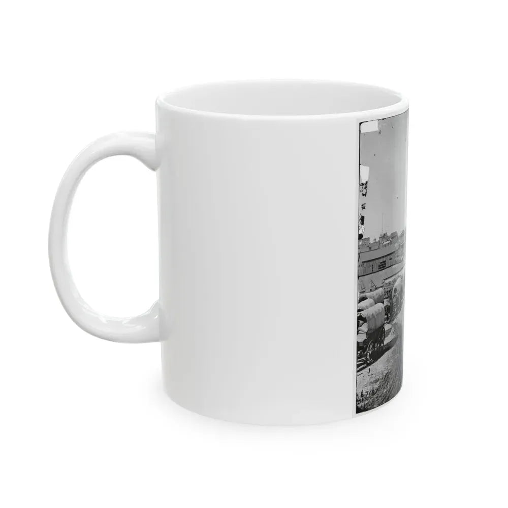 Atlanta, Georgia. Federal Army Wagons Railroad Depot (U.S. Civil War) White Coffee Mug - Go Mug Yourself