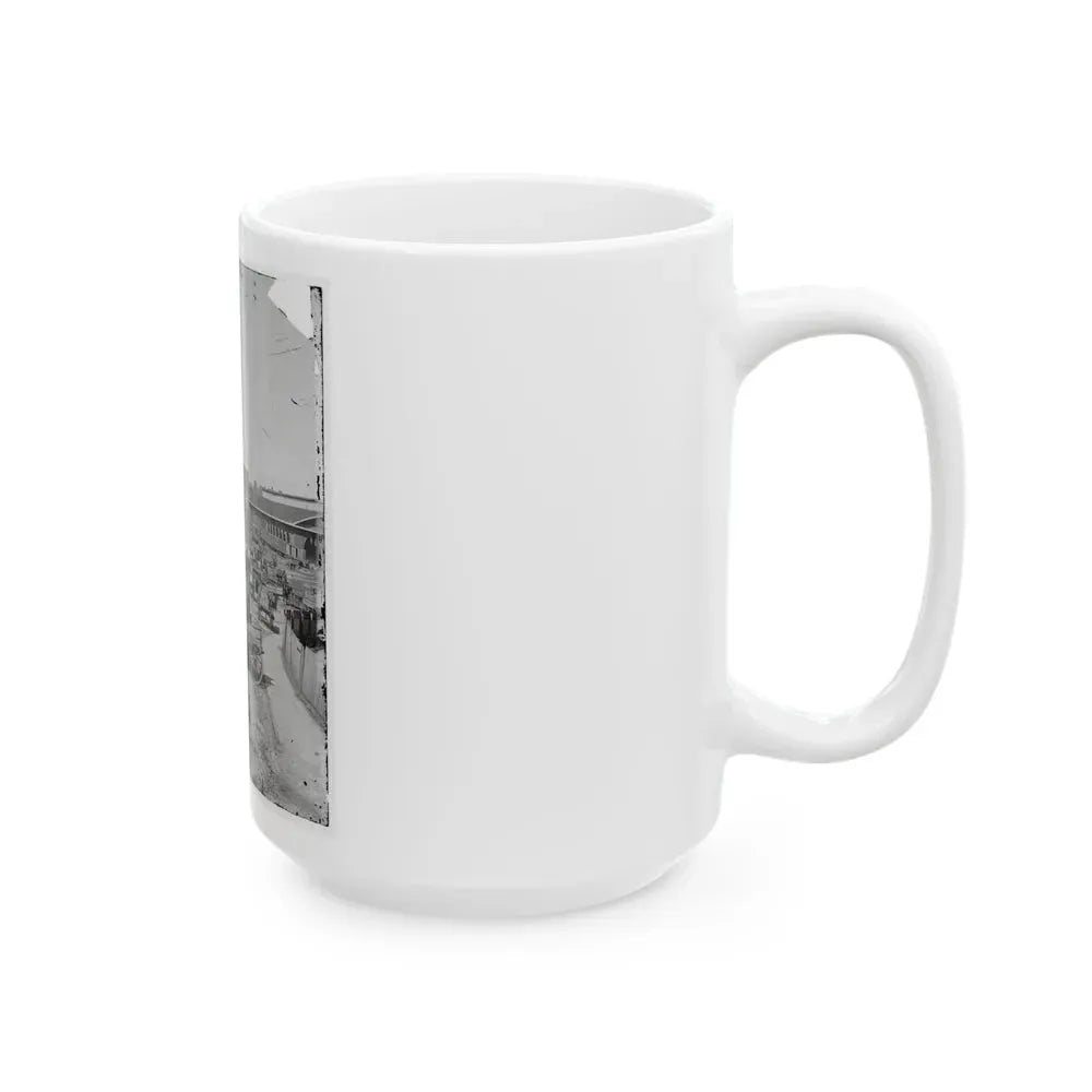 Atlanta, Georgia. Federal Army Wagons Railroad Depot (U.S. Civil War) White Coffee Mug - Go Mug Yourself