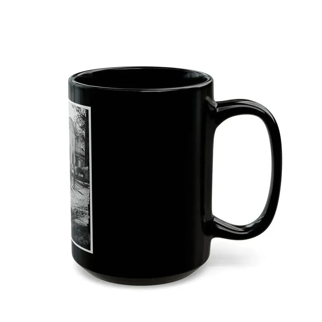 Atlanta, Georgia. Federal Officers Standing In Front Of House. (Formerly Headquarters Of Gen. John Bell Hood.) (U.S. Civil War) Black Coffee Mug - Go Mug Yourself