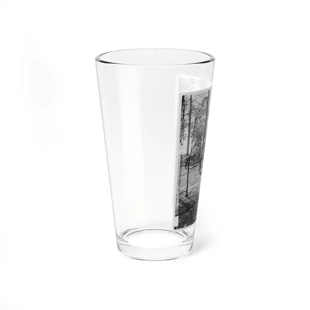 Atlanta, Georgia. Federal Officers Standing In Front Of House. (Formerly Headquarters Of Gen. John Bell Hood.) (U.S. Civil War) Pint Glass 16oz - Go Mug Yourself