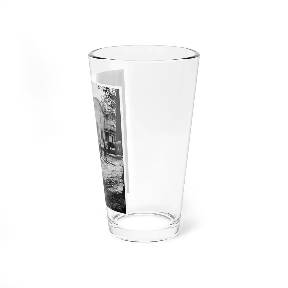 Atlanta, Georgia. Federal Officers Standing In Front Of House. (Formerly Headquarters Of Gen. John Bell Hood.) (U.S. Civil War) Pint Glass 16oz - Go Mug Yourself