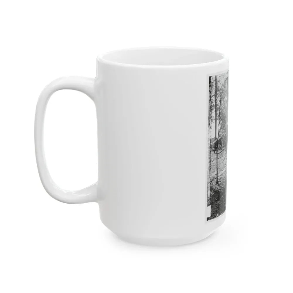 Atlanta, Georgia. Federal Officers Standing In Front Of House. (Formerly Headquarters Of Gen. John Bell Hood.) (U.S. Civil War) White Coffee Mug - Go Mug Yourself