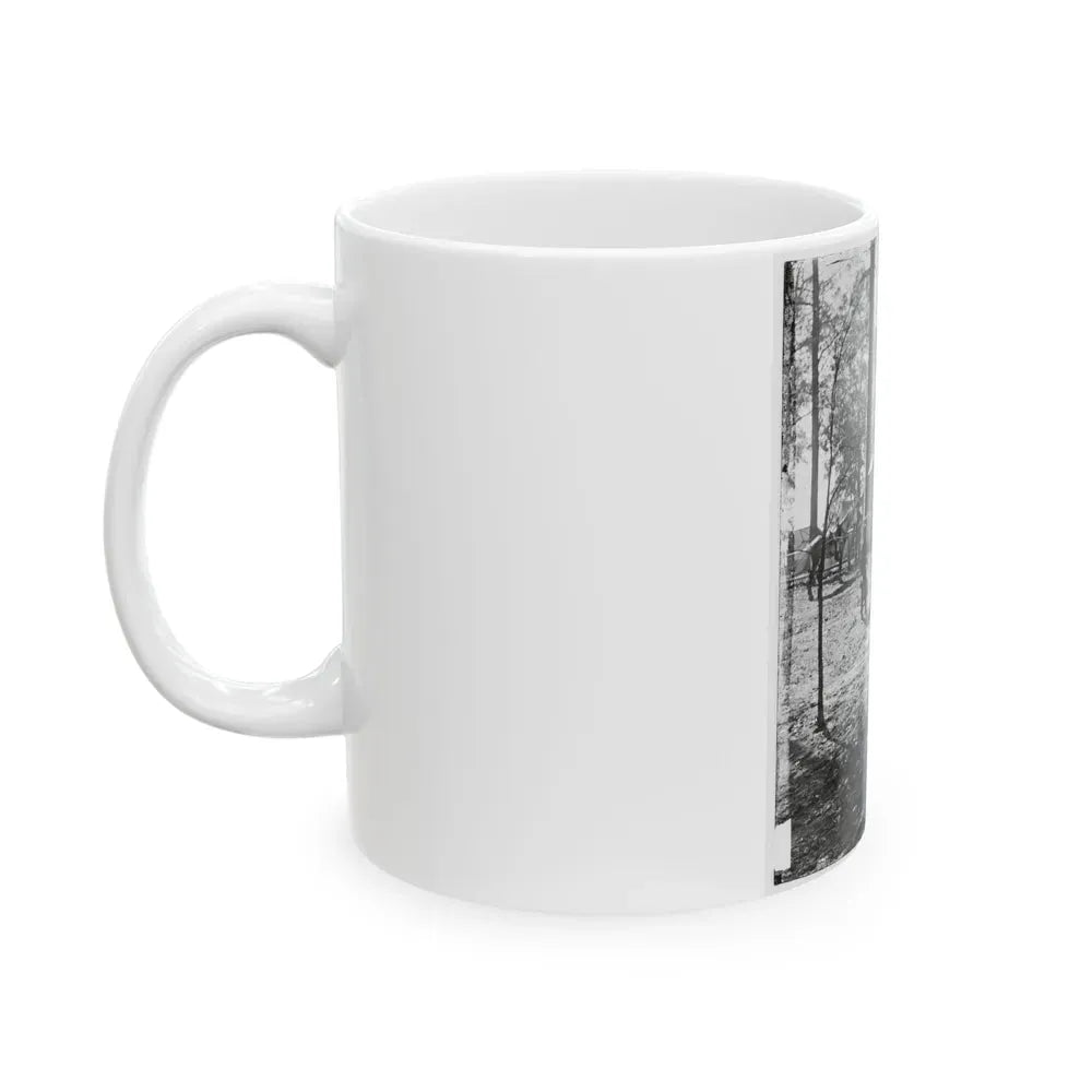 Atlanta, Georgia. Federal Officers Standing In Front Of House. (Formerly Headquarters Of Gen. John Bell Hood.) (U.S. Civil War) White Coffee Mug - Go Mug Yourself