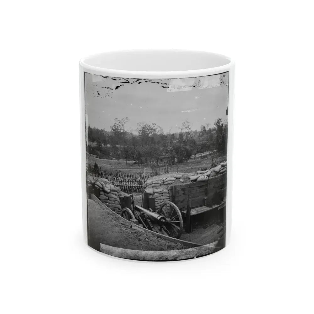 Atlanta, Georgia. Interior View Of Confederate Fort, East Of W. & A. Railroad, Looking East (U.S. Civil War) White Coffee Mug 11oz - Go Mug Yourself