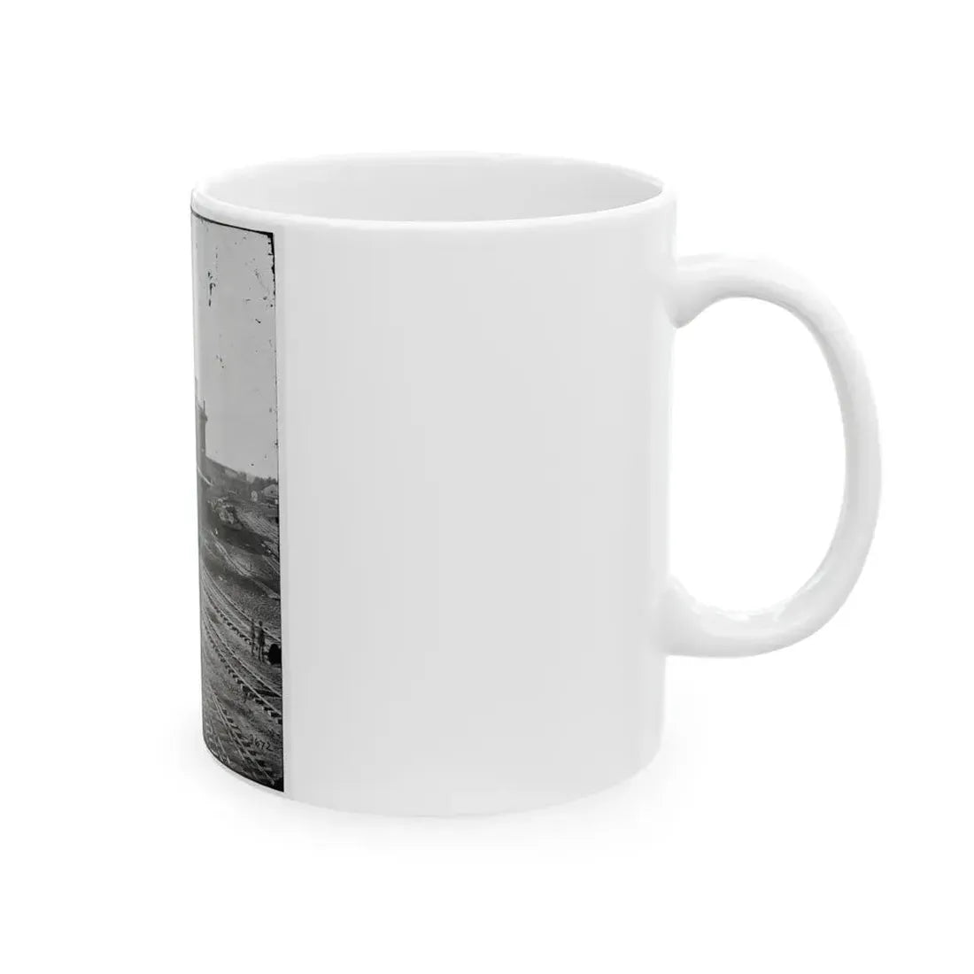 Atlanta, Georgia. Railroad Roundhouse (U.S. Civil War) White Coffee Mug - Go Mug Yourself