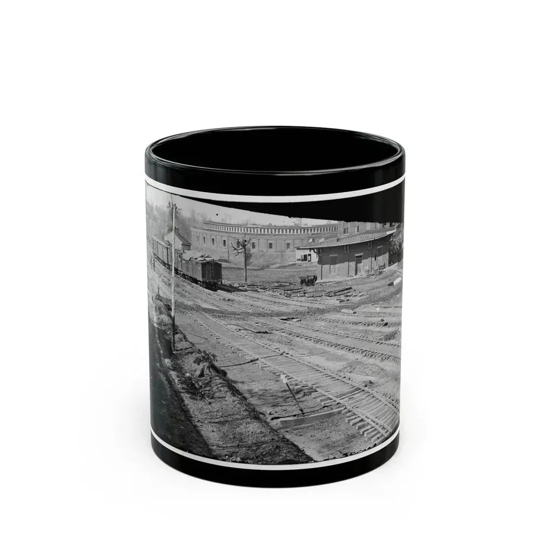 Atlanta, Georgia. Ruins Of Depot, Blown Up On Sherman's Departure (U.S. Civil War) Black Coffee Mug 11oz - Go Mug Yourself