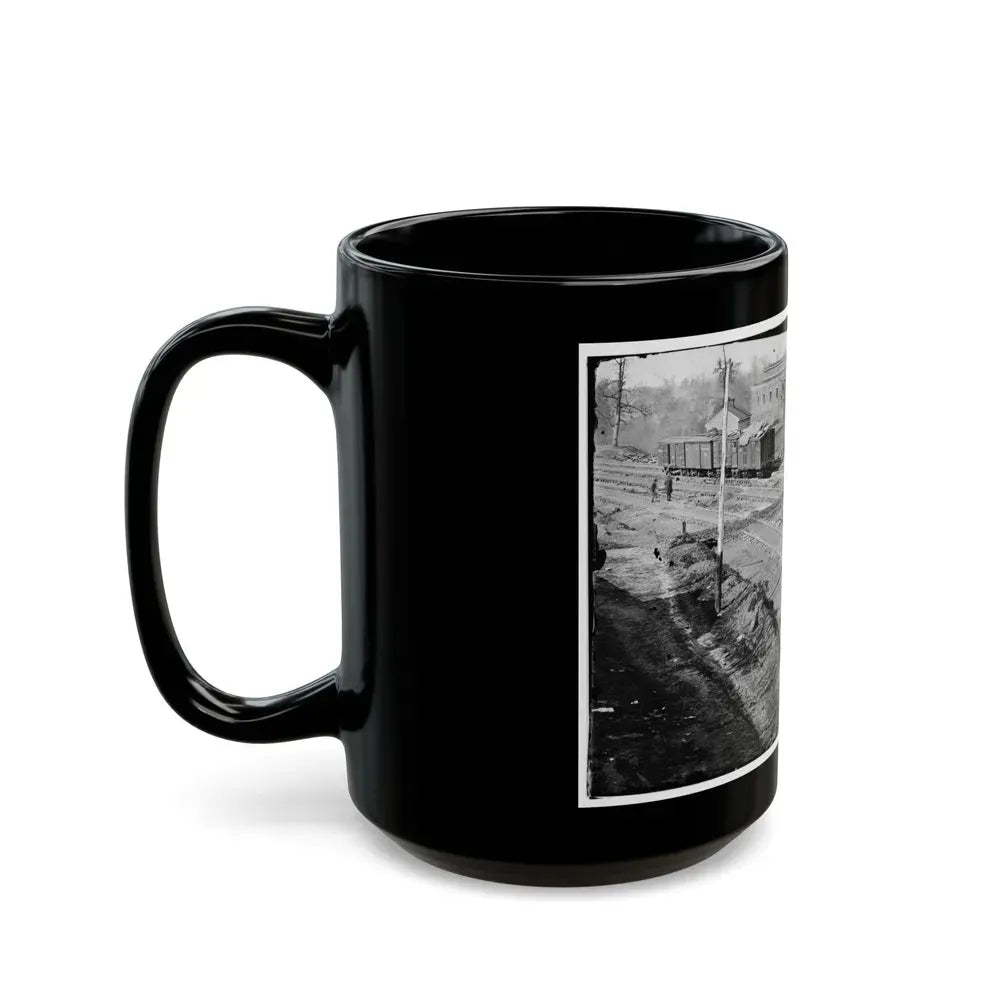 Atlanta, Georgia. Ruins Of Depot, Blown Up On Sherman's Departure (U.S. Civil War) Black Coffee Mug - Go Mug Yourself
