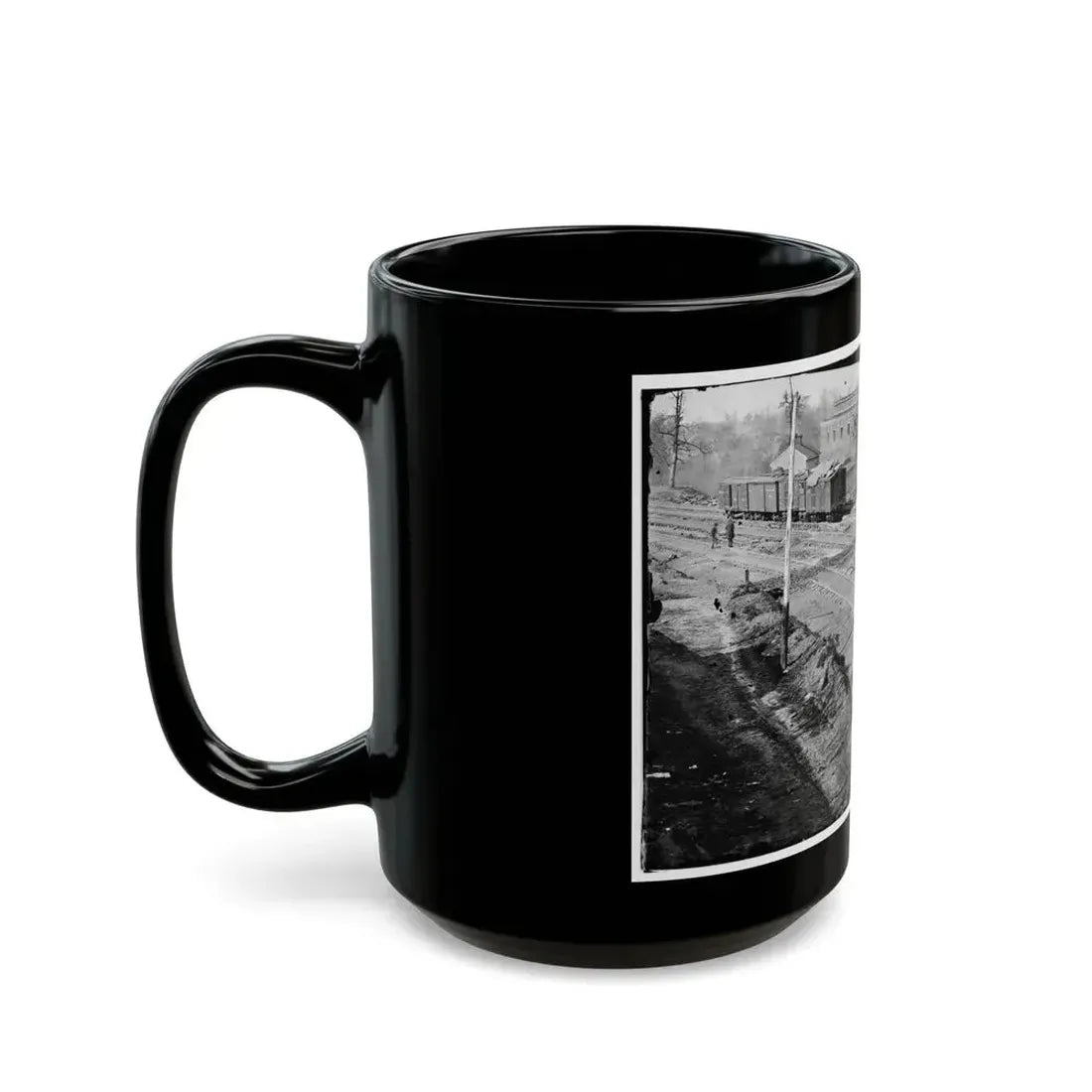 Atlanta, Georgia. Ruins Of Depot, Blown Up On Sherman's Departure (U.S. Civil War) Black Coffee Mug - Go Mug Yourself