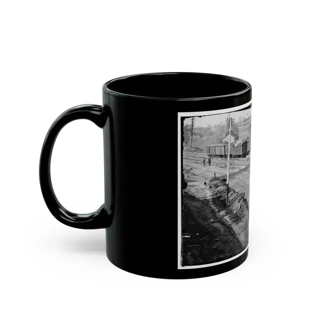 Atlanta, Georgia. Ruins Of Depot, Blown Up On Sherman's Departure (U.S. Civil War) Black Coffee Mug - Go Mug Yourself