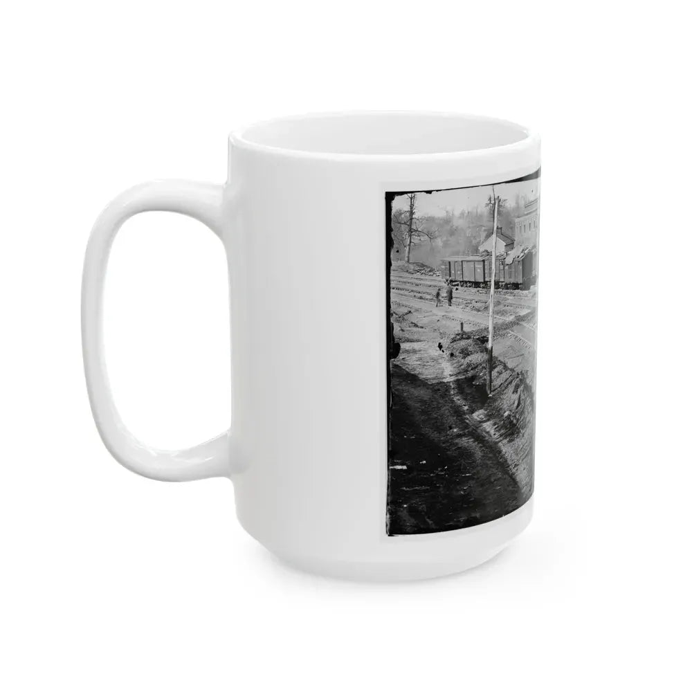 Atlanta, Georgia. Ruins Of Depot, Blown Up On Sherman's Departure (U.S. Civil War) White Coffee Mug - Go Mug Yourself