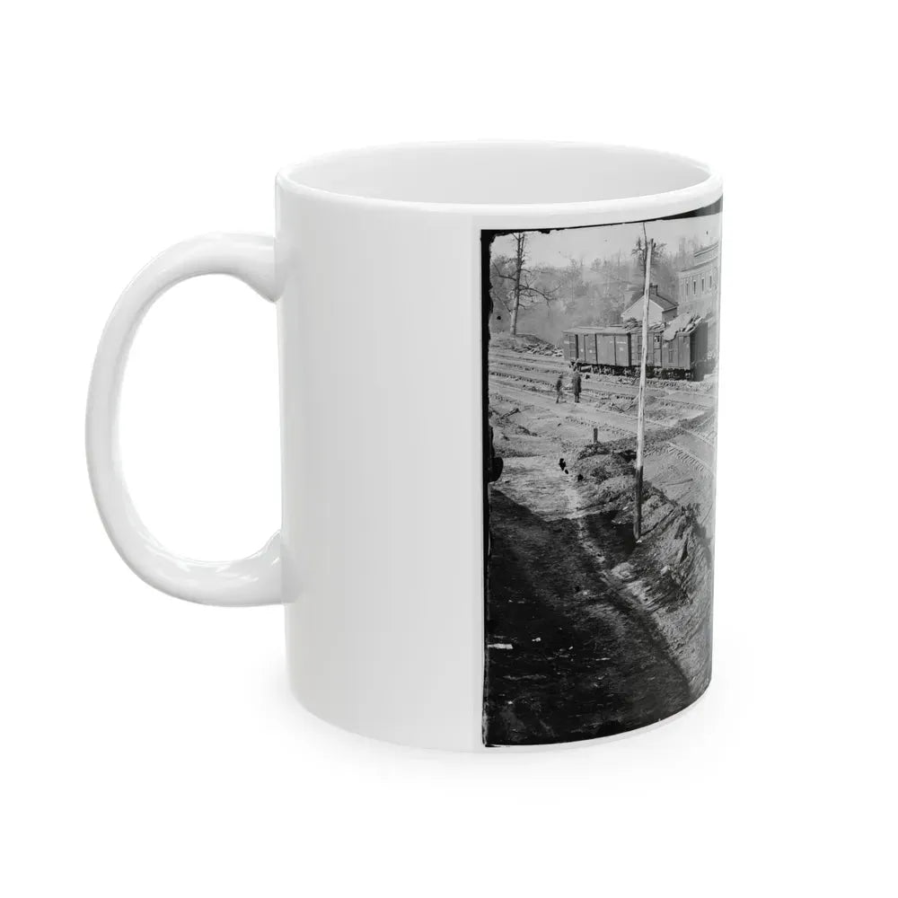 Atlanta, Georgia. Ruins Of Depot, Blown Up On Sherman's Departure (U.S. Civil War) White Coffee Mug - Go Mug Yourself