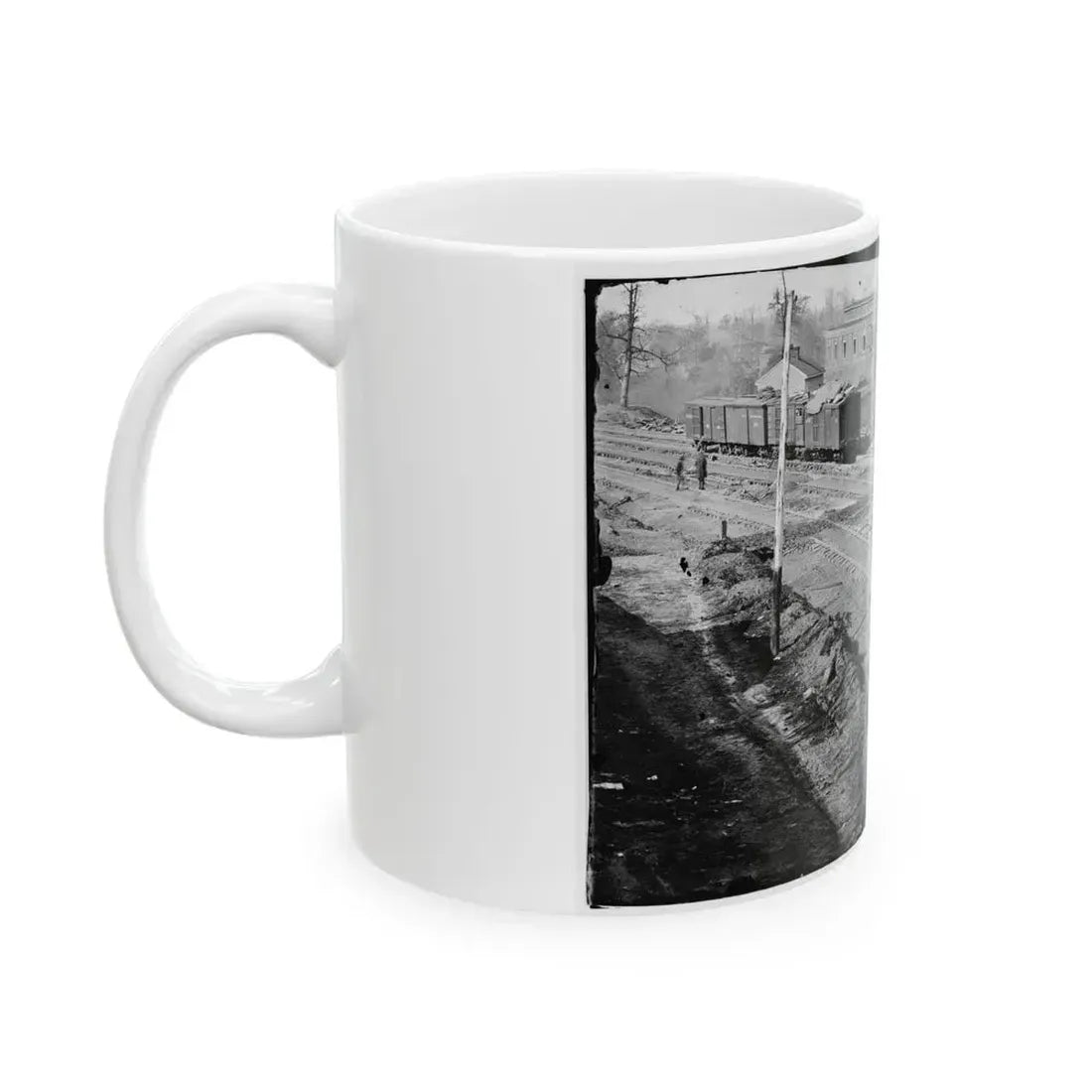 Atlanta, Georgia. Ruins Of Depot, Blown Up On Sherman's Departure (U.S. Civil War) White Coffee Mug - Go Mug Yourself