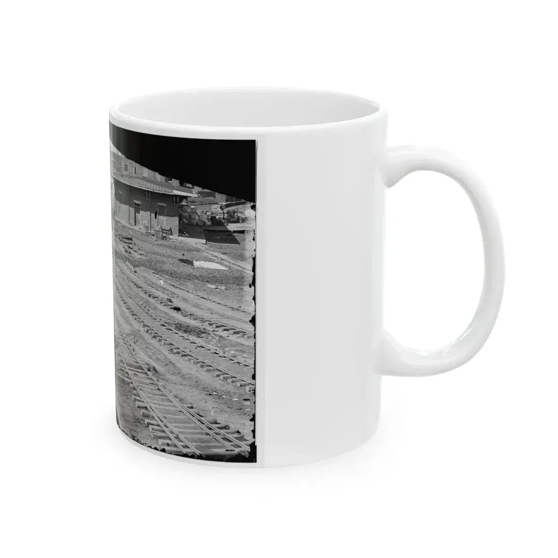 Atlanta, Georgia. Ruins Of Depot, Blown Up On Sherman's Departure (U.S. Civil War) White Coffee Mug - Go Mug Yourself