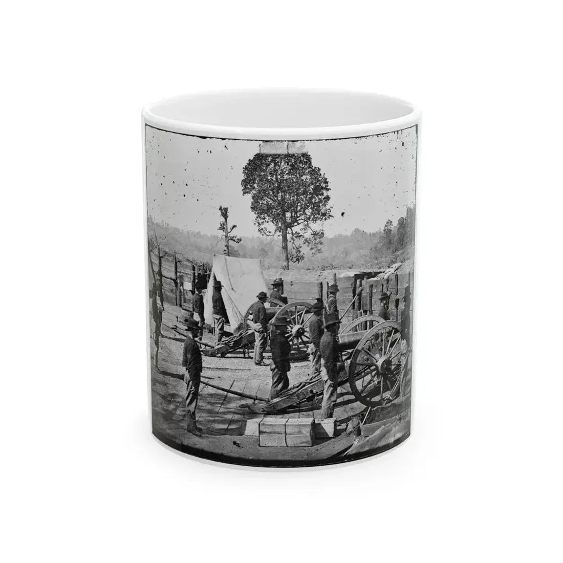 Atlanta, Georgia. Sherman's Men In Confederate Fort-2 (U.S. Civil War) White Coffee Mug 11oz - Go Mug Yourself
