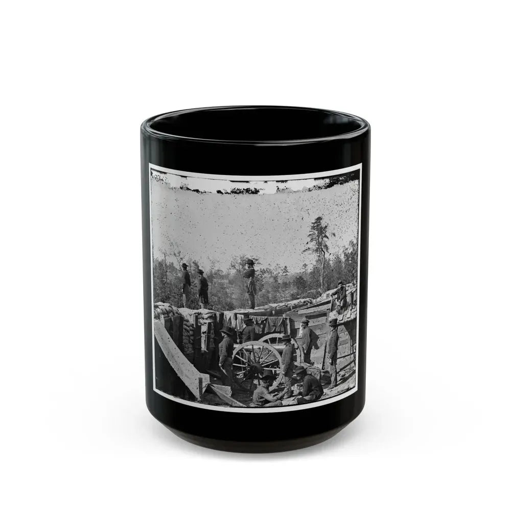 Atlanta, Georgia. Sherman's Men In Confederate Fort East Of Atlanta (U.S. Civil War) Black Coffee Mug 15oz - Go Mug Yourself