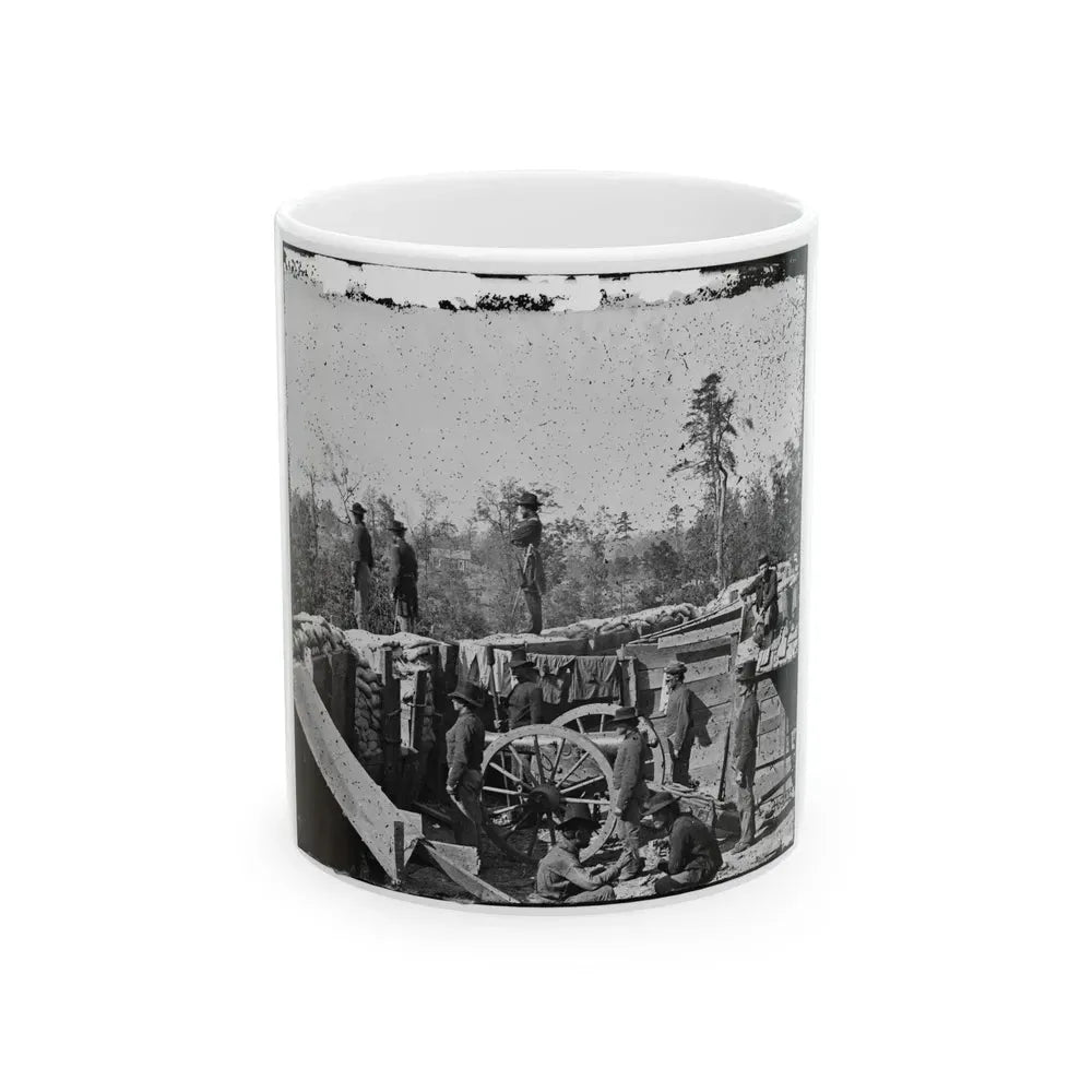 Atlanta, Georgia. Sherman's Men In Confederate Fort East Of Atlanta (U.S. Civil War) White Coffee Mug 11oz - Go Mug Yourself