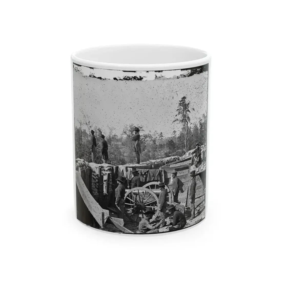 Atlanta, Georgia. Sherman's Men In Confederate Fort East Of Atlanta (U.S. Civil War) White Coffee Mug 11oz - Go Mug Yourself
