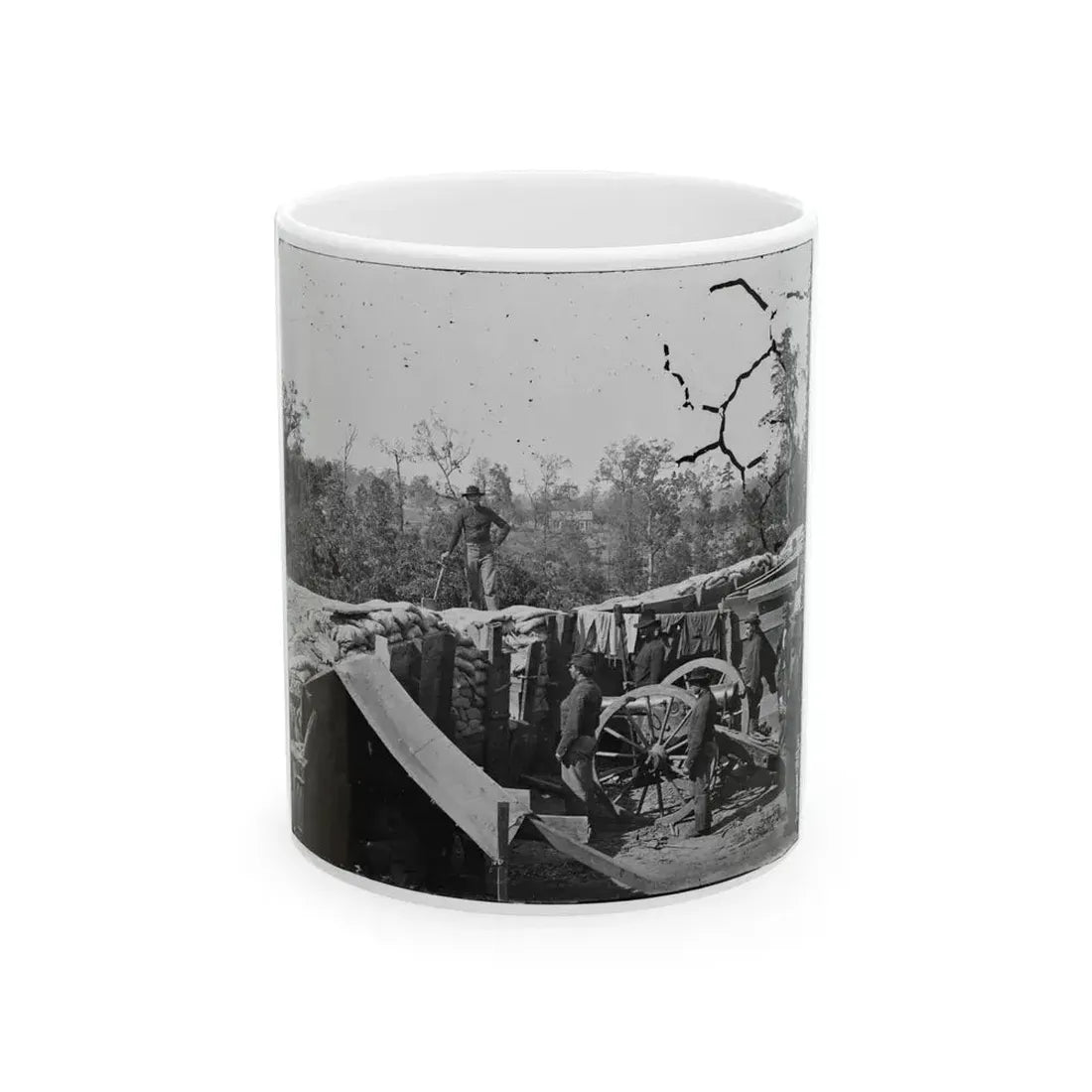 Atlanta, Georgia. Sherman's Men In Confederate Fort (U.S. Civil War) White Coffee Mug 11oz - Go Mug Yourself