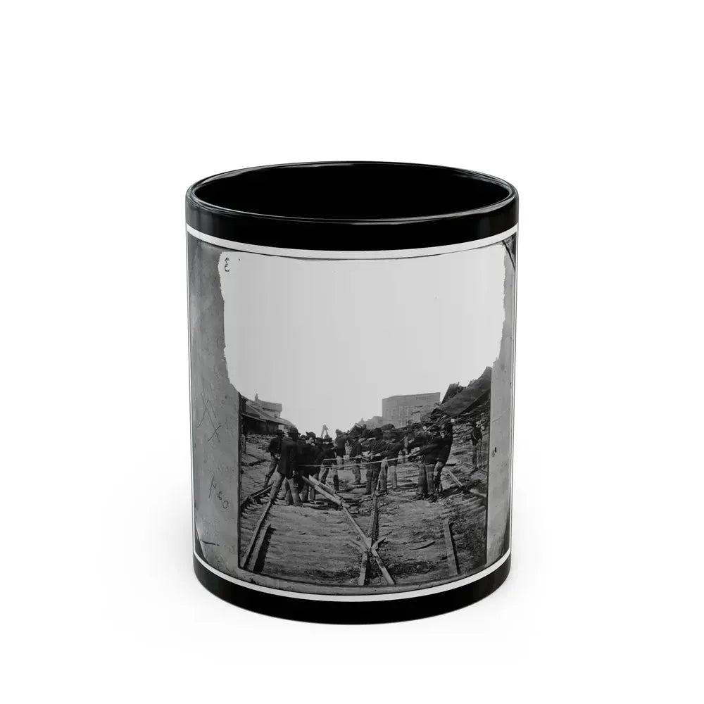 Atlanta, Georgia. Sherman's Men Tearing Up Railroad Track (U.S. Civil War) Black Coffee Mug - Go Mug Yourself