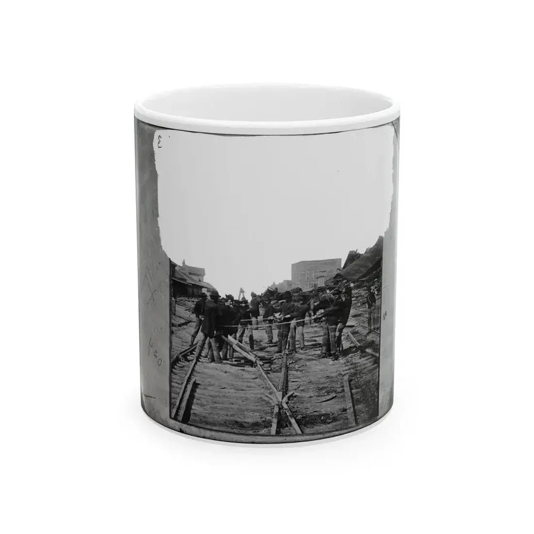 Atlanta, Georgia. Sherman's Men Tearing Up Railroad Track (U.S. Civil War) White Coffee Mug 11oz - Go Mug Yourself