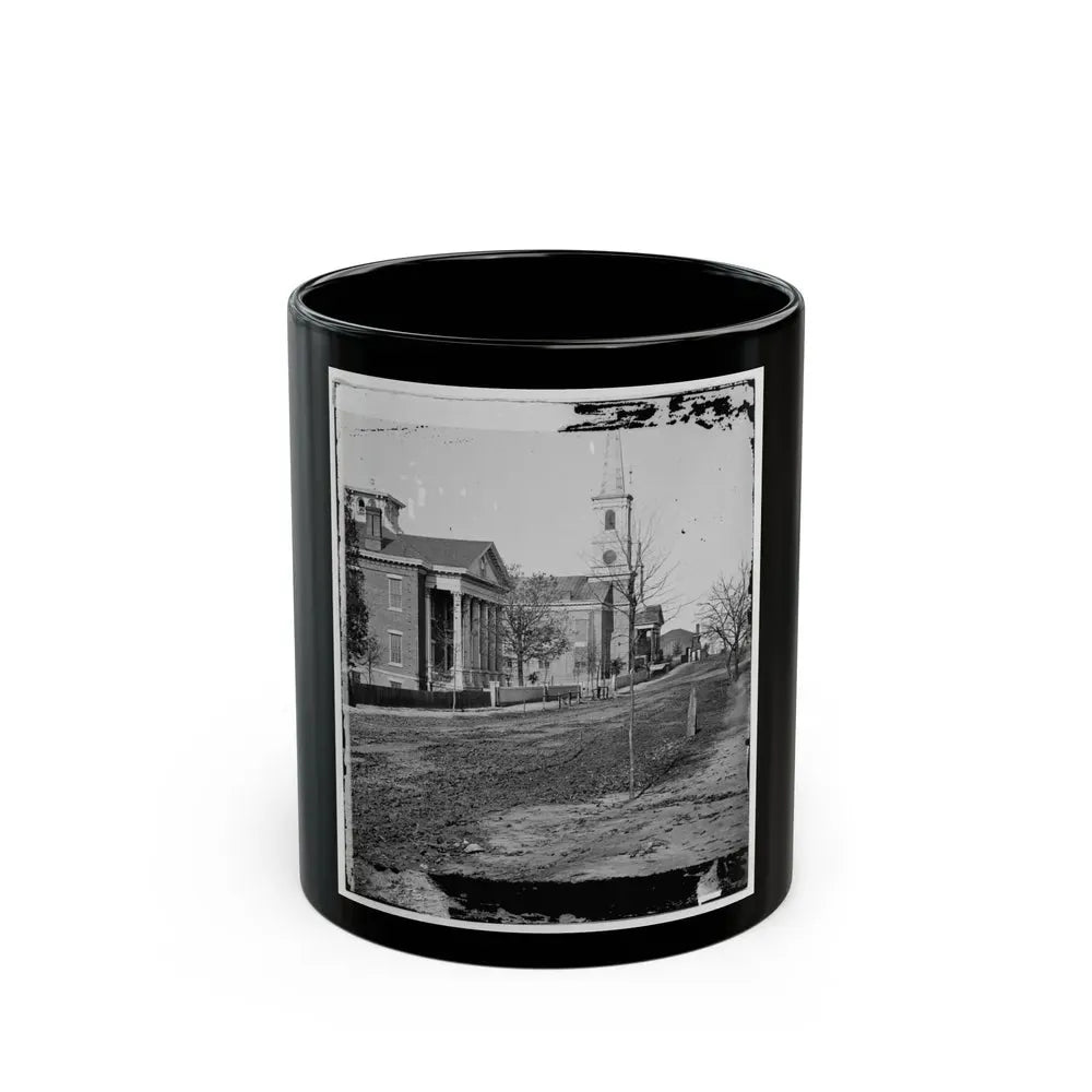 Atlanta, Georgia. Street In Atlanta (House Next To Church Used As Sherman's Headquarters (U.S. Civil War) Black Coffee Mug 11oz - Go Mug Yourself