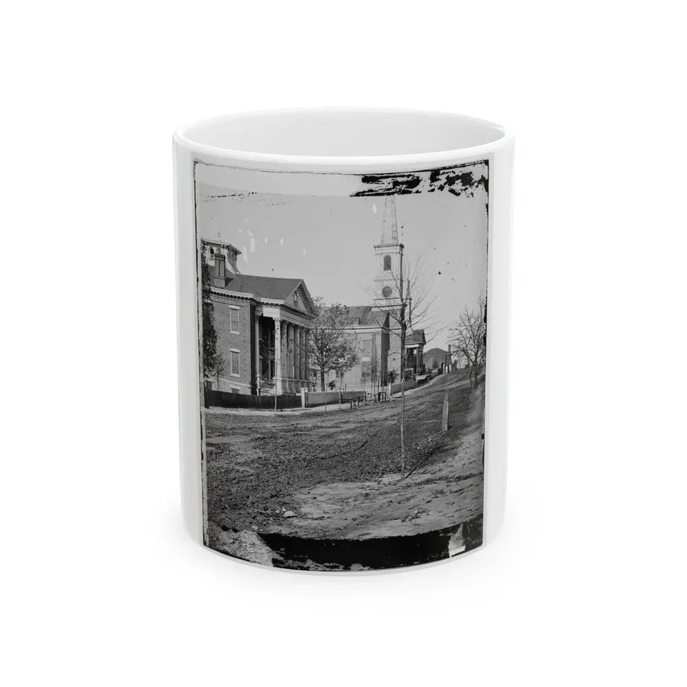 Atlanta, Georgia. Street In Atlanta (House Next To Church Used As Sherman's Headquarters (U.S. Civil War) White Coffee Mug 11oz - Go Mug Yourself
